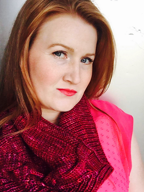 Megan Hasley wearing her Slope cowl.