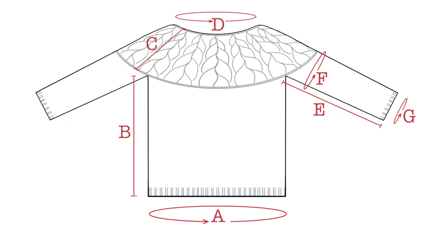 Schematic line drawing of A River Wild Pullover