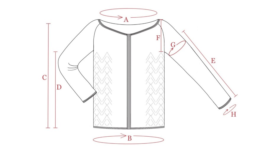 Hand drawn cardigan schematic